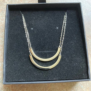 Collar minimalista para mujer, de <span class=keywords><strong>14k</strong></span> chapado en oro, plata de ley 925, barra curva, mejor amiga - Product Image 3