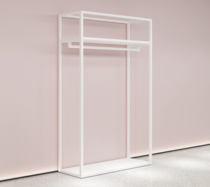 Espositore moderno in metallo bianco Stand negozio all'ingrosso di abbigliamento Rack per negozio di moda - Product Image 4
