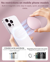 Support magnétique double usage pour téléphone portable avec miroir de maquillage rotatif, autocollant fin invisible pour bureau, maquillage et visionnage de vidéos