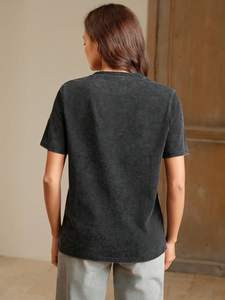 <span class=keywords><strong>Camicie</strong></span> a girocollo estive personalizzate da donna a maniche corte con Glitter ciliegio e decorazione con strass e paillettes T Shirt da donna - Product Image 2