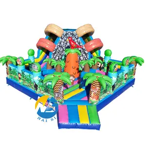 I bambini favoriscono il parco Safari Playland castello gonfiabile degli animali Safari Park a tema castello gonfiabile per la vendita