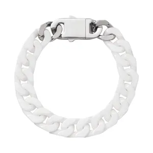 Keramische Witte Armbanden Roestvrij Sieraden Cuba Ketting Roze Keramische Bangle Fabriek Beste Prijs Voor Man