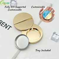 Boîte en métal personnalisée en alliage de zinc avec couvercle rond demi-face magnétique pour parfum solide – Vente en gros
