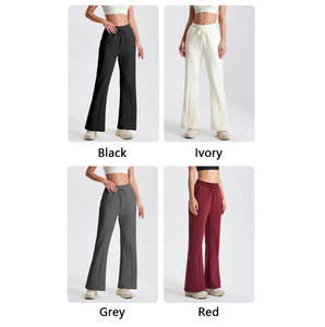 Mallas acampanadas de yoga para gimnasio, ropa deportiva informal transpirable con cordón en <span class=keywords><strong>la</strong></span> <span class=keywords><strong>cintura</strong></span>, tejido de costura, antiolor, para yoga, para deporte, <span class=keywords><strong>a</strong></span> <span class=keywords><strong>la</strong></span> moda, al aire libre - Product Image 4