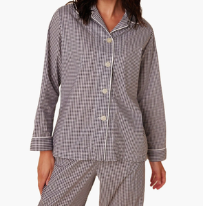 <span class=keywords><strong>Ensemble</strong></span> <span class=keywords><strong>de</strong></span> pyjama pour femmes, 2 pièces, manches longues, boutonné, taille élastique, vêtements <span class=keywords><strong>de</strong></span> détente, vêtements <span class=keywords><strong>de</strong></span> nuit, vêtements <span class=keywords><strong>de</strong></span> printemps, pyjama à carreaux avec logo sur le devant - Product Image 1