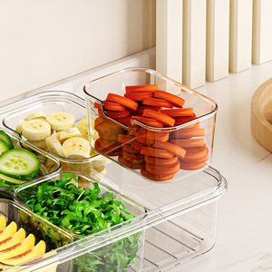 <b>Kitchen</b> Refrigerator Food <b>Storage</b> <b>Container</b> Transparent Stackable Eight Compartment Salad Spice Box For Meal Prep - Product Image 4