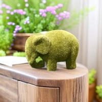 Sculpture d'éléphant artificielle d'extérieur en plastique renforcé de fibre de verre, mini ornement créatif pour pelouse, décoration de paysage et de fenêtre