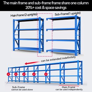 Étagères multi-niveaux à usage intensif à 4 niveaux Étagère de rangement en acier et métal réglable pour entrepôt industriel Étagère de rangement pour garage - Product Image 3