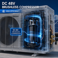 Climatiseur solaire 100 % autonome AC/DC 48 V alimenté par batterie pour île, désert, maison conteneur 12000 BTU Système solaire