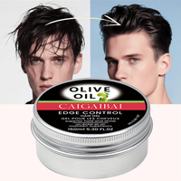 Cire capillaire à l'huile d'olive de marque CAIGAIBAI, gel tressé pour femmes et hommes, sans silicone biologique, tenue supérieure, contrôle des bords, 150ml