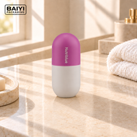Bouteille de savon liquide en capsule de 100 ml, bouchon rose, bouteilles en plastique PE mat, emballage personnalisé, sérigraphie, soins personnels, MOQ 10000