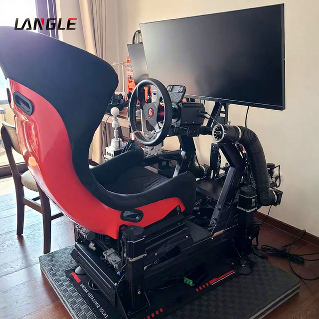 6Dof 3Screens Car Driving Simulator Sim Racing Cockpit Driving Simulator with 4DOF +TL+Surge Servo Motor Actuator Kits