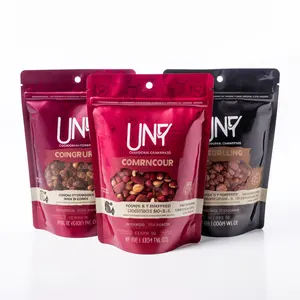 ถุงบรรจุภัณฑ์แบบตั้งได้ สีดำด้าน/ถุงฟอยล์อะลูมิเนียมแบบมีซิปล็อค พิมพ์ลายโฮโลแกรม - Product Image 1