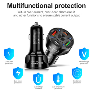 QC3.0ชาร์จเร็ว<span class=keywords><strong>4</strong></span>พอร์ตสำหรับชาร์จในรถยนต์2024 PD20W ชาร์จเร็วชนิด C อะแดปเตอร์ USB C สำหรับป้องกันโทรศัพท์5A OVP - Product Image 4