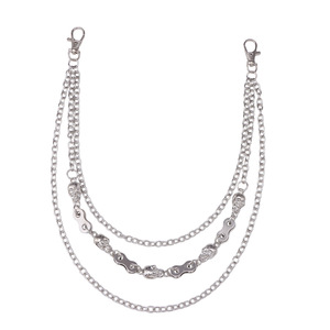 สร้อยคาดเอวโลหะหลายชั้นสไตล์ฮิปฮอปพังก์ จี้รูปหัวกะโหลก โลหะผสมสังกะสี เครื่องประดับแฟชั่นสตรีทสำหรับผู้ชาย สวมใส่สบายๆ - Product Image 5