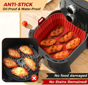 Revestimientos de Silicona para Freidora de Aire Cuadrada, Ecológicos, Resistentes al Calor, Fáciles de Limpiar, Accesorios de Cesta de Silicona de Grado Alimenticio - Product Image 3