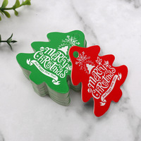 Étiquette personnalisée en papier rouge et vert pour sapin de Noël, étiquette cadeau Joyeux Noël pour emballage, idéale pour les petites entreprises de fêtes