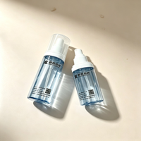 Botol Pompa Lotion Kosmetik PET Silinder 75ml 100ml Wadah Plastik Kustom untuk Pembersih Wajah Minyak Esensial