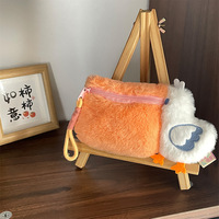 Porte-monnaie en peluche OEM Pelican mignon, grande capacité, pochette de rangement portable pour écouteurs et rouge à lèvres, breloque animale en peluche à grande bouche