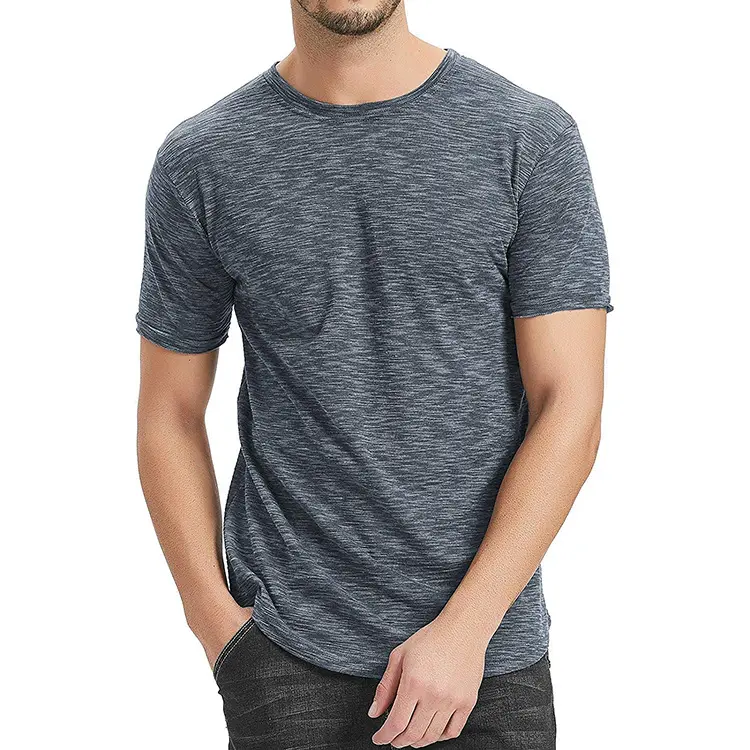 Yaz moda yuvarlak boyun kısa kollu erkek T Shirt gevşek rahat üst erkek tişört