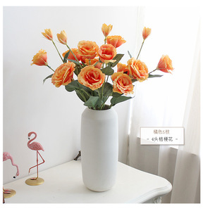 Flores de <span class=keywords><strong>Eustoma</strong></span> de 4 Cabezas, Flores de Seda de Alta Calidad, Ramos Secos para Decoración del Hogar y Bodas, Flores Artificiales para Bodas - Product Image 6