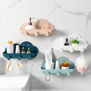 Creative Toilet Wall Hanging Bathroom accessories Free Punching Vanity Storage Rack Shampoo Holder
