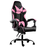 Fauteuil inclinable d'ordinateur de course en cuir Silla Gamer nice chair de jeu avec repose-pieds rose pour femmes pas cher