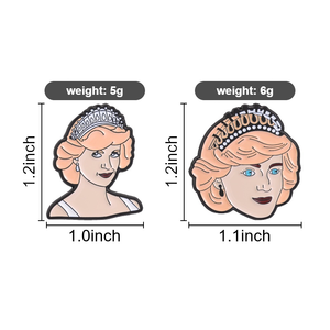 Cartoon Princess <strong>Diana</strong> Enamel Pin Tiara Lady Portrait Brooch For Backpack Decor - Product Image 6