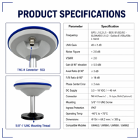 Antena GNSS de Alta Precisión, Banda Completa L1 L2 L5, GPS GLONASS BDS GALILEO, para Topografía Externa, Ganancia de 40dB, Conector TNC-K, RHCP -40C