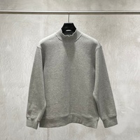 Pull molletonné épais 345 g/m² de style américain, personnalisé pour marque de mode, coupe ample, col roulé, manches longues