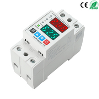 Protecteur de tension automatique monophasé 40A/63A à double affichage 220V avec affichage LED et protection contre les surtensions et les surintensités à récupération automatique
