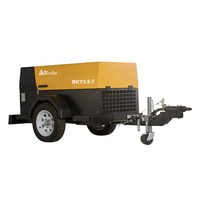 Compresseur d'air Portable Diesel industriel à deux roues à vis de 7 bars pour le minage