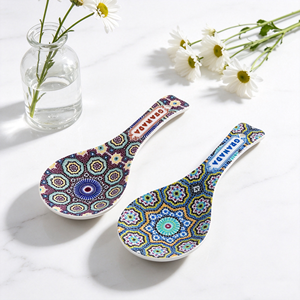 Cuchara de Cerámica con Mosaico Floral Español Personalizada, Recuerdo de Valencia, <span class=keywords><strong>Granada</strong></span>, Mandala, Talavera, Decoración Colgante de Viaje, Regalo - Product Image 1