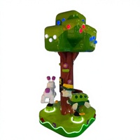 Manège pour enfants à 3 places, carrousel à monnayeur avec lumières LED et musique, équipement de divertissement pour aire de jeux intérieure