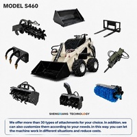 S460 Mini Skid Steer Loader KOOP Mesin Diesel EPA Euro5 Wheel Loader Roda Kecil 0.1m3 Bucket untuk Pekerjaan Lanskap, Pertanian, dan Pengangkutan