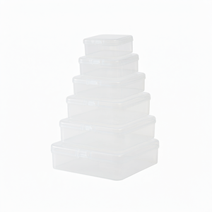 Caja de Almacenamiento Rectangular Transparente de Plástico PP con Tapa, Material PP Nuevo de Alta Transparencia para Piezas Pequeñas - Product Image 1