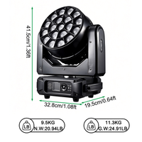 Igracelite 19x25 RGBW 4-en-1 LED Bee Eye Moving Head Light Zoom Wash Beam avec contrôle de pixels et effet d'anneau LED externe pour éclairage de scène