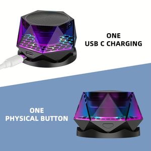 G300 Magnetic Diamond Music Speaker Small Wireless Speaker RGB Color Light Portable Phone Stand for Phone TWS Pairing - Product Image 4