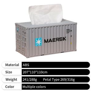 Caja de pañuelos estilo contenedor de envío para transporte de mercancías y entrega de regalos personalizados en venta - Product Image 2