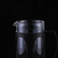 Presse à café en verre borosilicate résistant à la chaleur, coque multicolore, pour la maison, le balcon, le jardinage, les loisirs, logo personnalisé