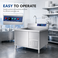 Évier simple avec crédence, lave-vaisselle professionnel en acier inoxydable pour cuisine de restaurant