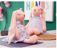 Boneka Kelinci Beludru Lembut Nan Menenangkan, Isi Kapas, Lapisan Jala, Telinga Panjang, Teman Tidur untuk Anak Perempuan, Remaja, Hadiah Paskah