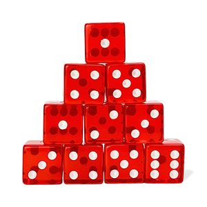 Los Más Vendidos, Dados Cuadrados Grandes de Acrílico Rojo Transparente de 19 mm con Puntos Blancos para Juegos de Mesa - Product Image 2