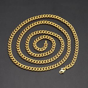 Collier pour femme Jxx Fashion plaqué or 24 carats, chaîne cubaine plate en cuivre de différentes longueurs avec perle, diamant et zircon - Product Image 1