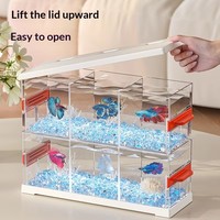 Aquarium carré moderne et élégant en plastique pour chambre, extérieur, cuisine – Conception multi-grilles, petite taille pour poissons Désiradeux