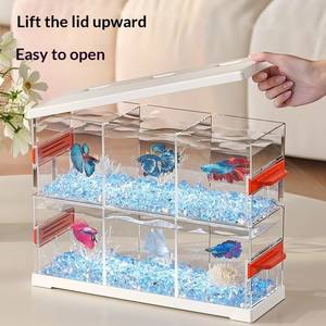 JJF Acquario Quadrato Moderno e Alla Moda in Plastica per Camera da Letto, Esterni e Cucina, Design Multi-Griglia, Piccole Dimensioni per Pesci <span class=keywords><strong>Discus</strong></span> - Product Image 2