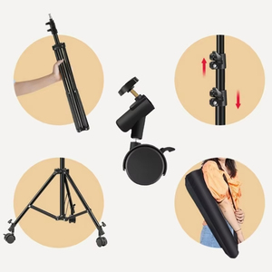 KAMPHO Kit de roulettes universelles pour trépied 3pcs avec frein pour photographes et vidéastes - Product Image 2