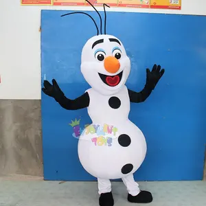 Fantasia de mascote adorável boneco de neve personalizado sorridente Olaf desenho animado para adulto feito à mão com logotipo personalizado trajes de animais unissex