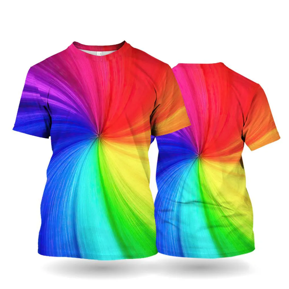 Regenboog T-Shirt Unisex Top Met Korte Mouwen T-Shirts Op Maat 2024 Nieuwe Ontwerpen T-Shirts Drop Shipping Service Oversized Herenkleding