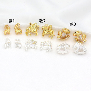 <b>Copper</b> Plated Zodiac Horse Pendant Charm Gold Silver Tone For <b>Bracelet</b> Making DIY Jewelry Accessories D177 - Product Image 3